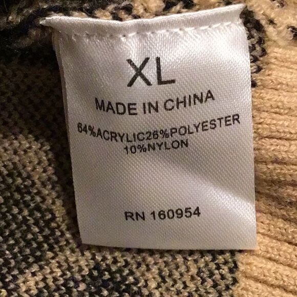 Jack and Avery Tan Cheetah Animal Print Long Open Front Knit Cardigan Sweater - Picture 14 of 15